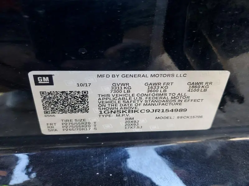 2018 CHEVROLET TAHOE K1500 LT  