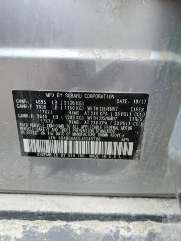 2018 SUBARU OUTBACK 2.5I  