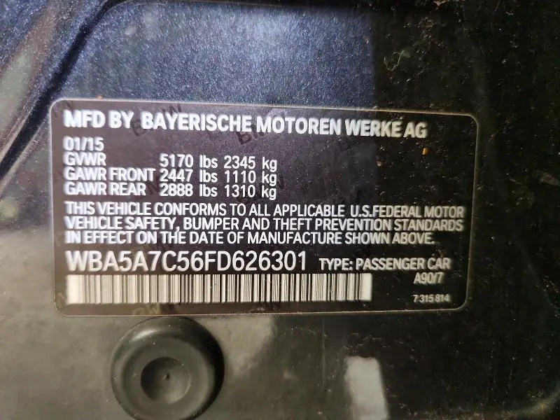 2015 BMW 528 XI  