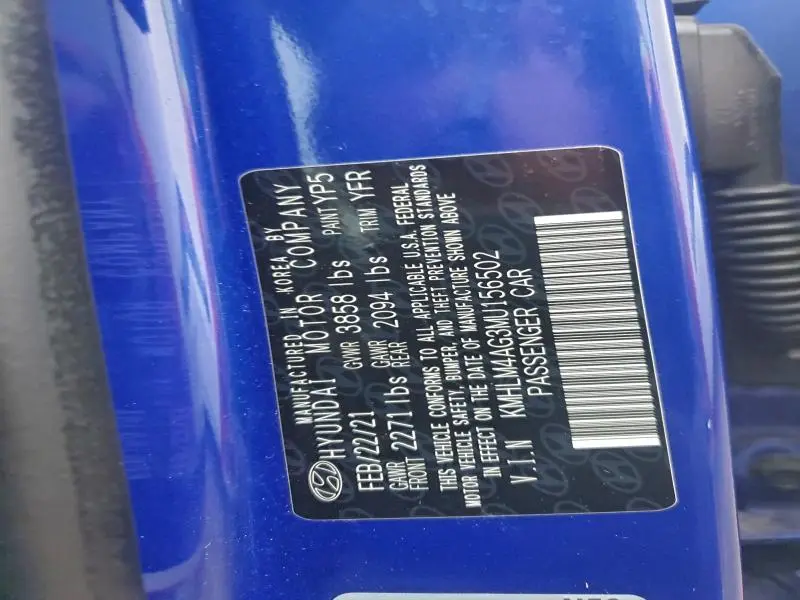 2021 HYUNDAI ELANTRA SEL  