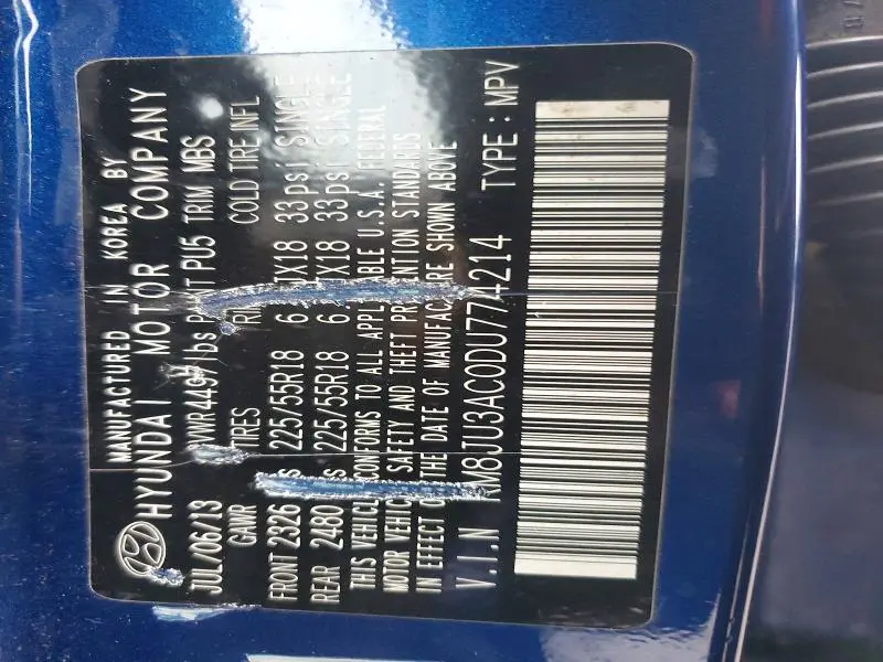 2013 HYUNDAI TUCSON LIMITED  