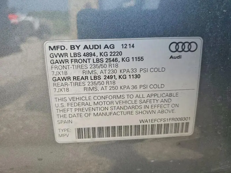 2015 AUDI Q3 PREMIUM PLUS  