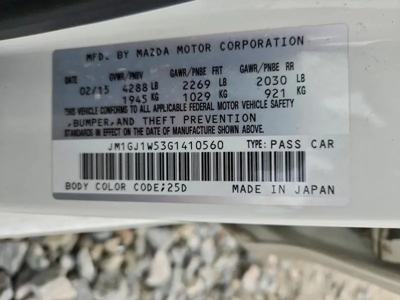 2016 MAZDA 6 GRAND TOURING  