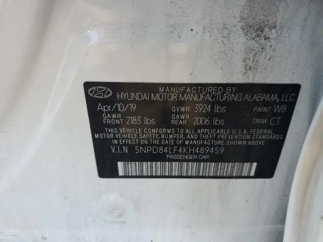 2019 HYUNDAI ELANTRA SEL  