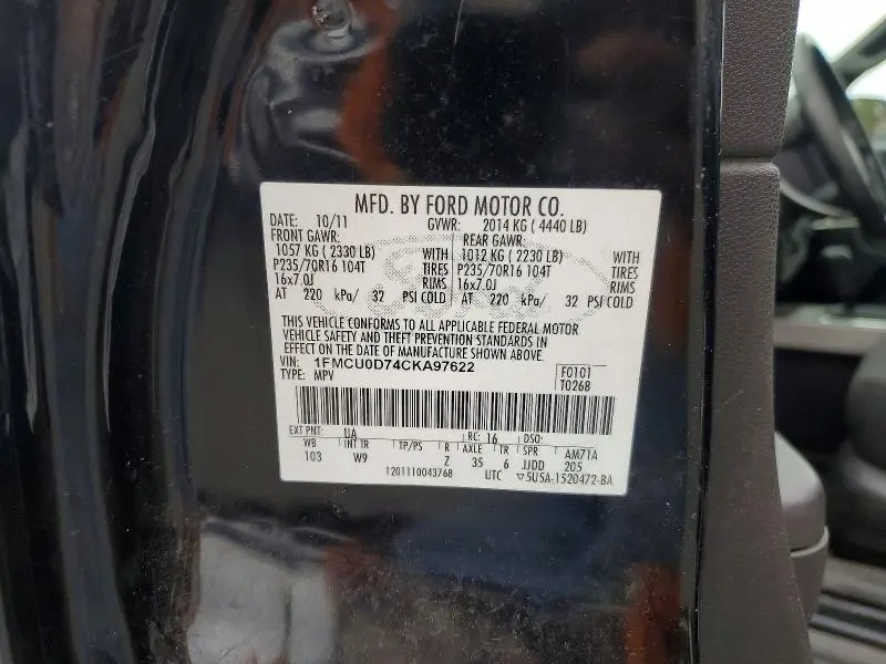2012 FORD ESCAPE XLT  
