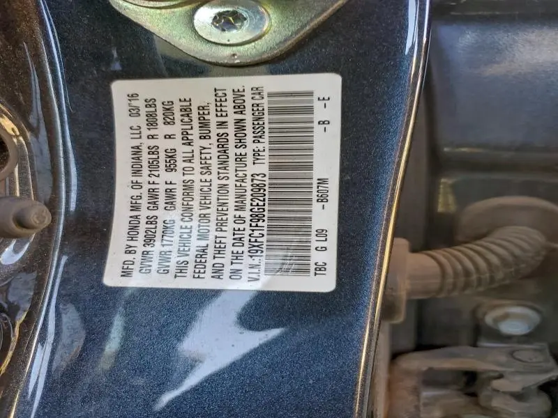 2016 HONDA CIVIC TOURING  