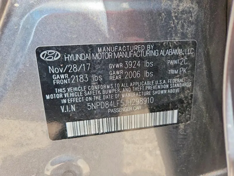 2018 HYUNDAI ELANTRA SEL  
