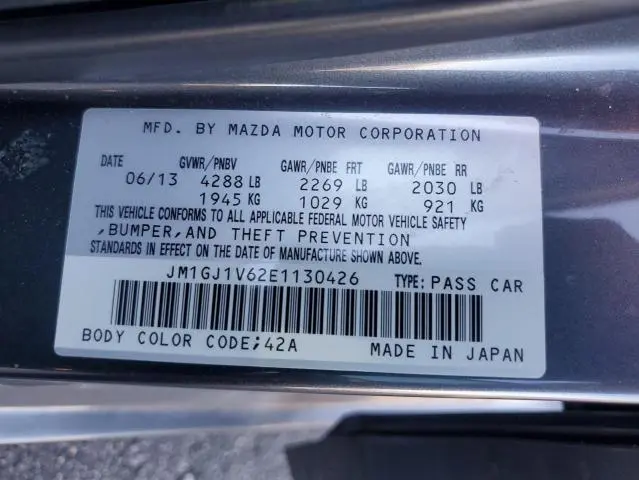 2014 MAZDA 6 TOURING  