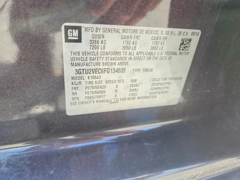 2015 GMC SIERRA K1500 SLT  