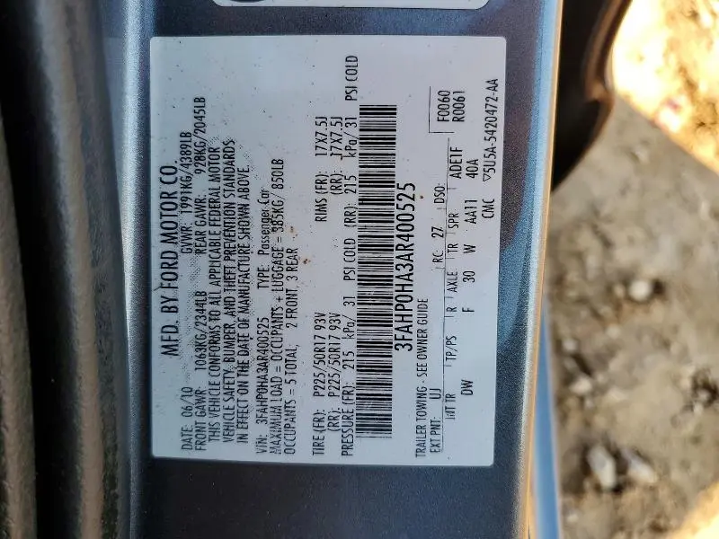 2010 FORD FUSION SE  