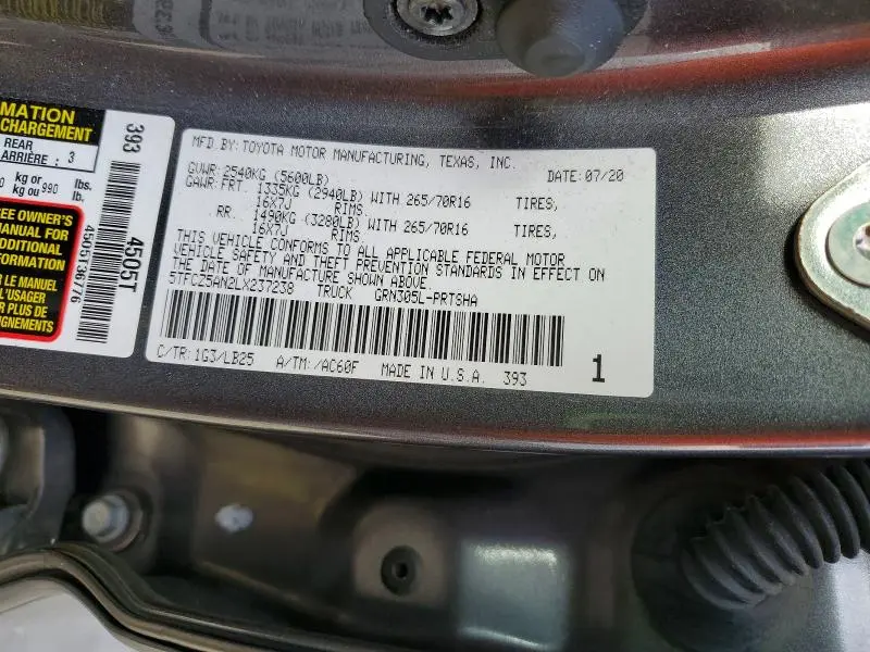 2020 TOYOTA TACOMA DOUBLE CAB  