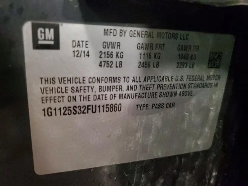 2015 CHEVROLET IMPALA LT  