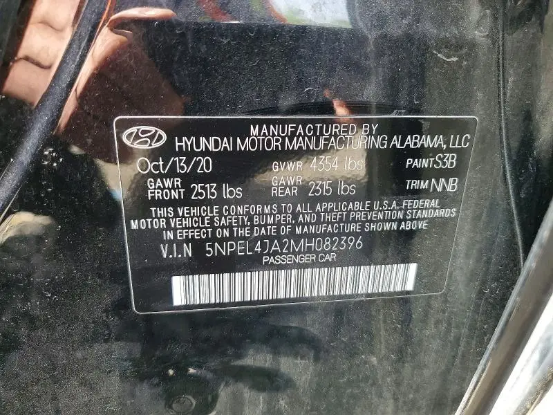 2021 HYUNDAI SONATA SEL  