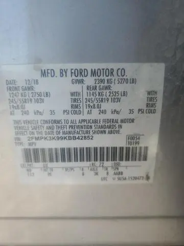 2019 FORD EDGE TITANIUM  