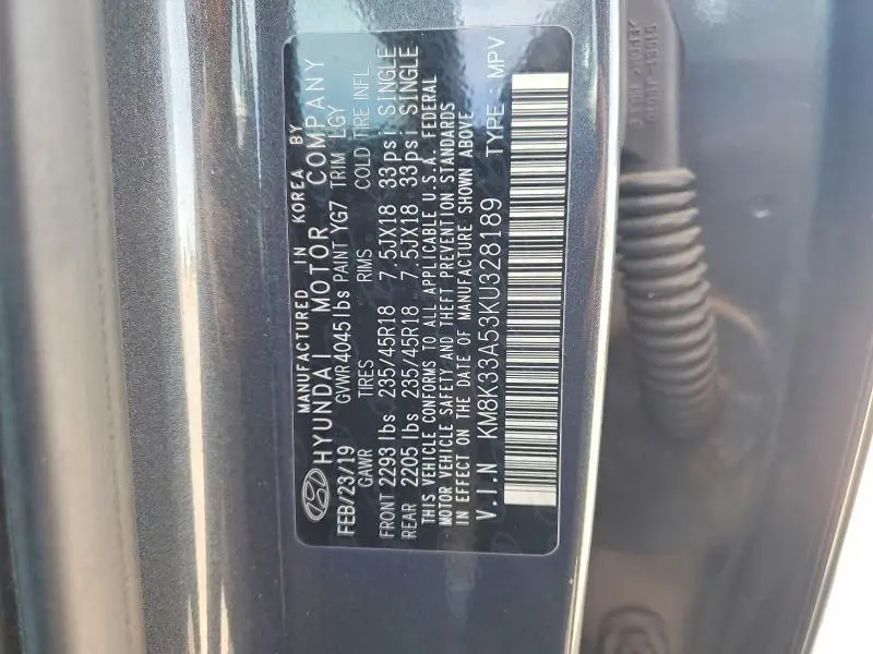 2019 HYUNDAI KONA LIMITED  