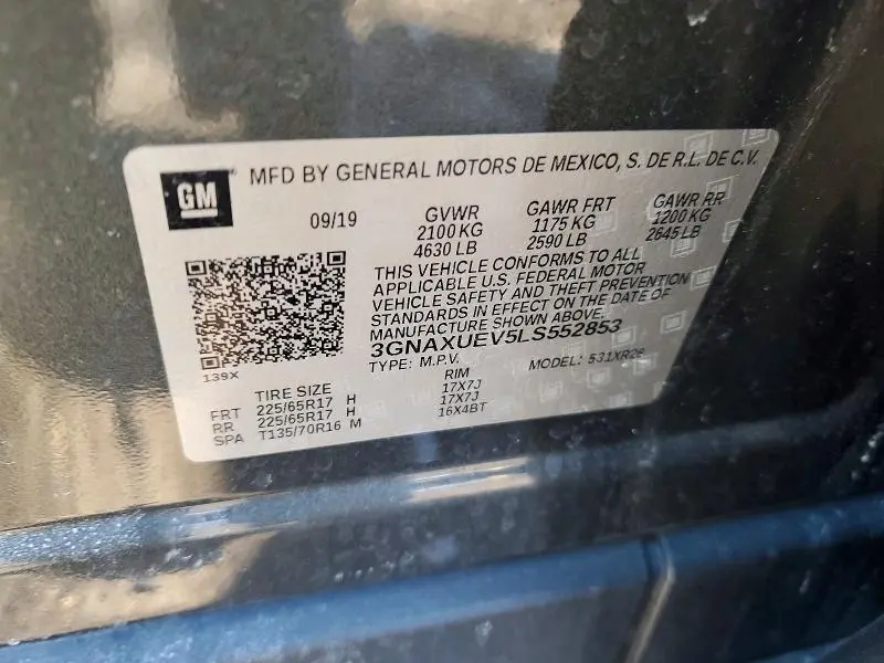 2020 CHEVROLET EQUINOX LT  