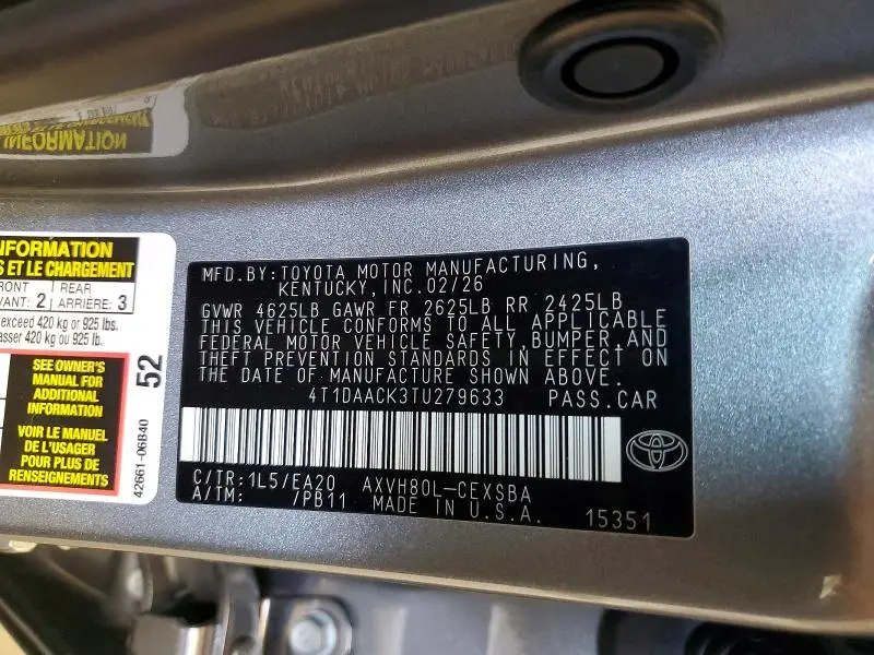 2026 TOYOTA CAMRY SE  