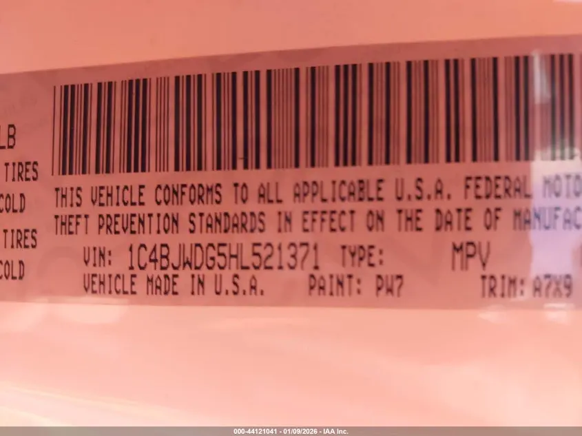 2017 JEEP WRANGLER UNLIMITED SPORT 4X4