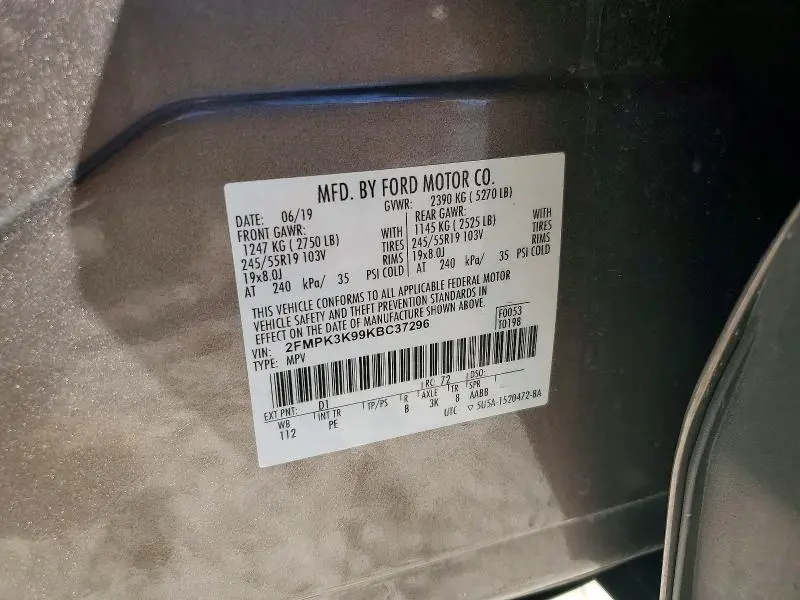 2019 FORD EDGE TITANIUM  