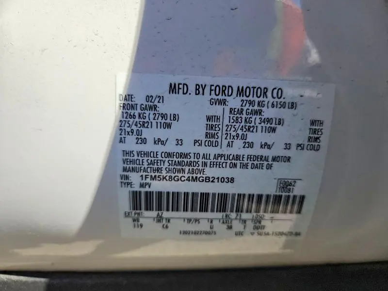 2021 FORD EXPLORER ST  
