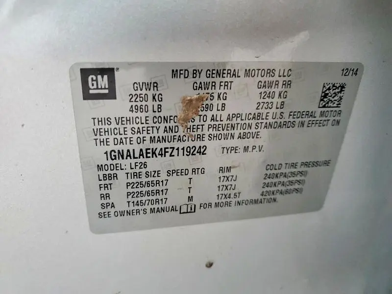 2015 CHEVROLET EQUINOX LS  