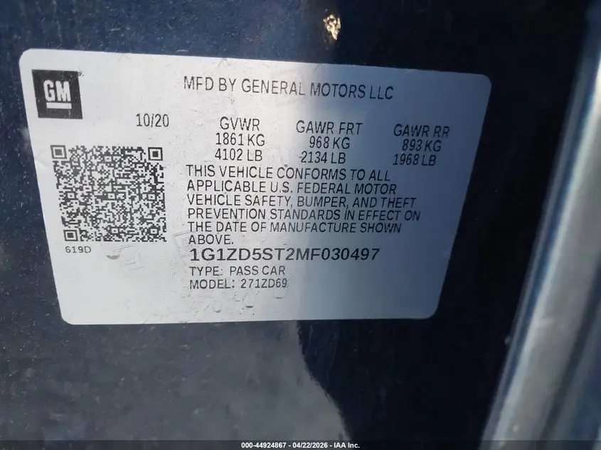 2021 CHEVROLET MALIBU FWD LT