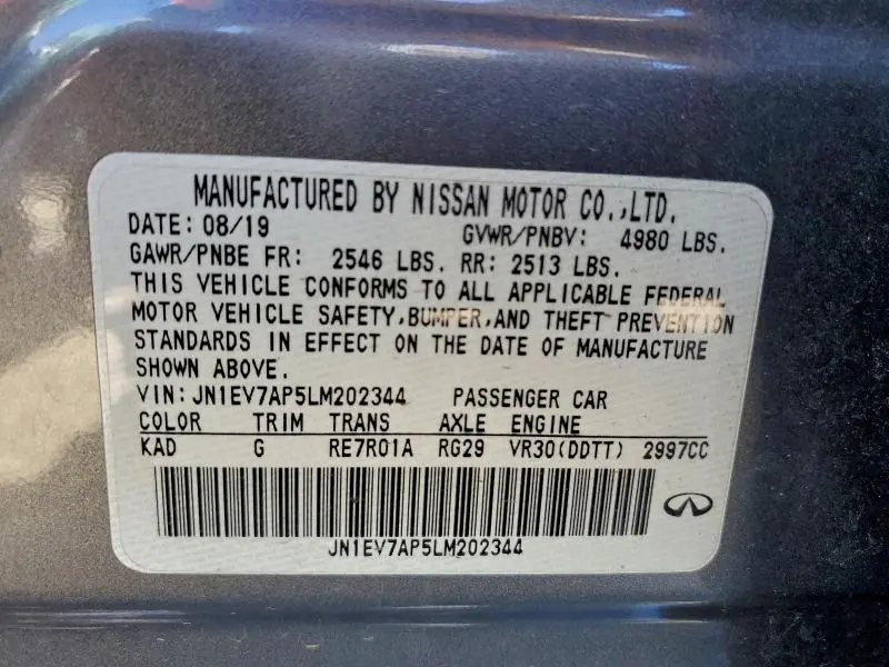 2020 INFINITI Q50 PURE  