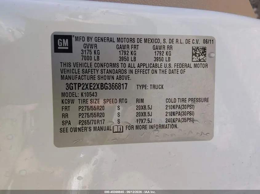 2011 GMC SIERRA 1500 DENALI