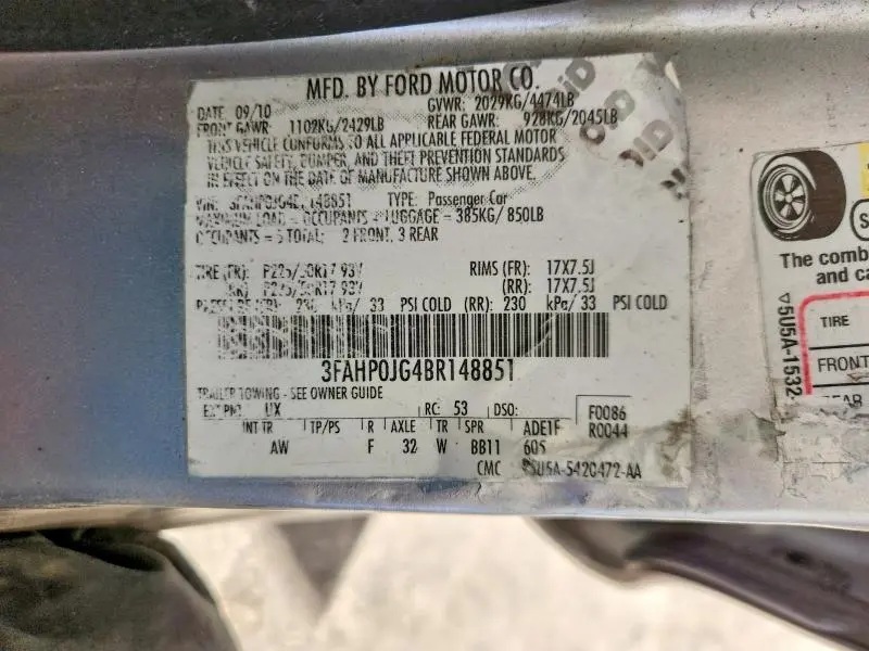 2011 FORD FUSION SEL  