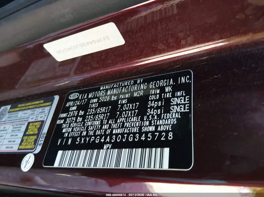 2018 KIA SORENTO 2.4L LX
