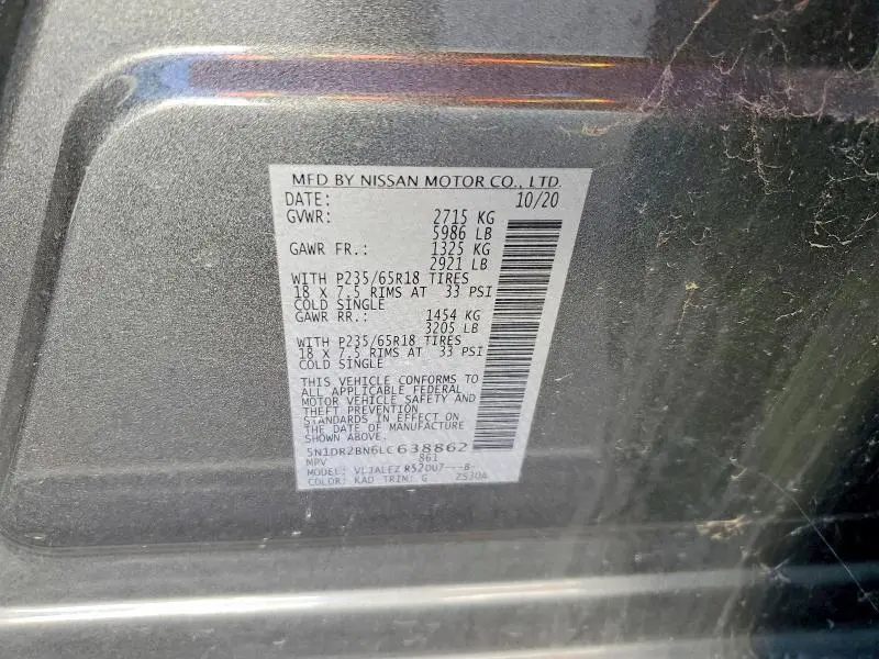 2020 NISSAN PATHFINDER SV  