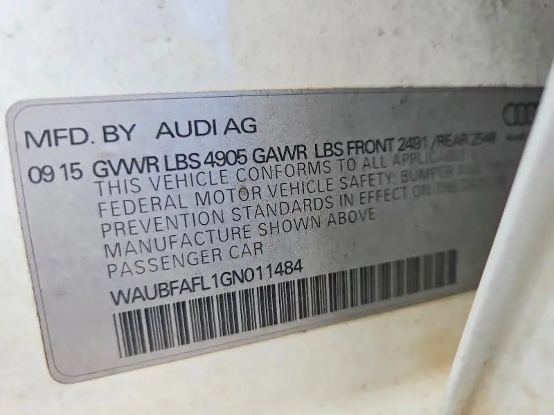2016 AUDI A4 PREMIUM S-LINE  