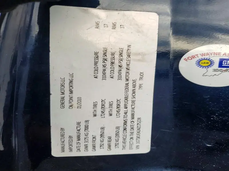 2010 GMC SIERRA K1500 SL  