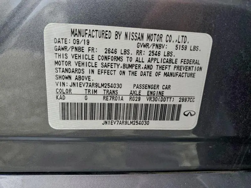 2020 INFINITI Q50 PURE  