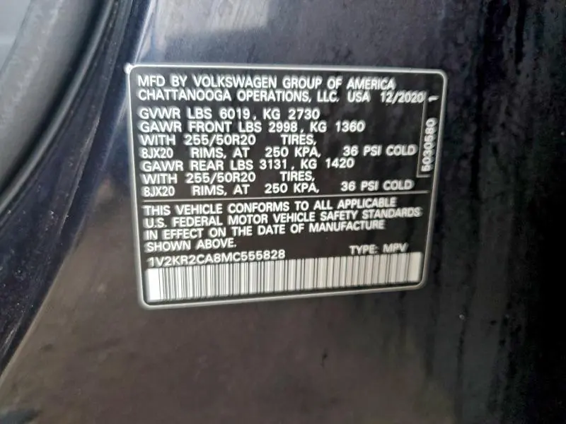 2021 VOLKSWAGEN ATLAS SE  