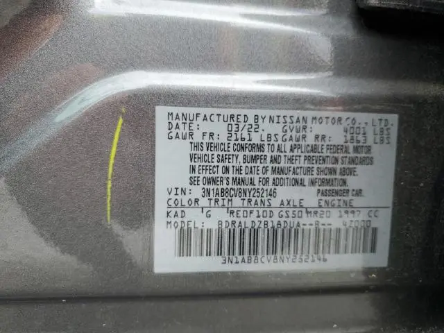 2022 NISSAN SENTRA SV