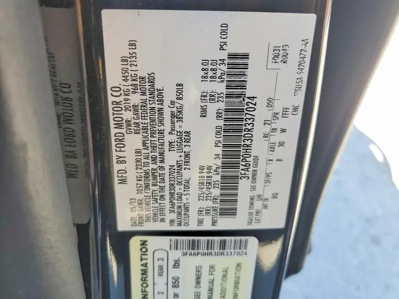 2013 FORD FUSION SE  