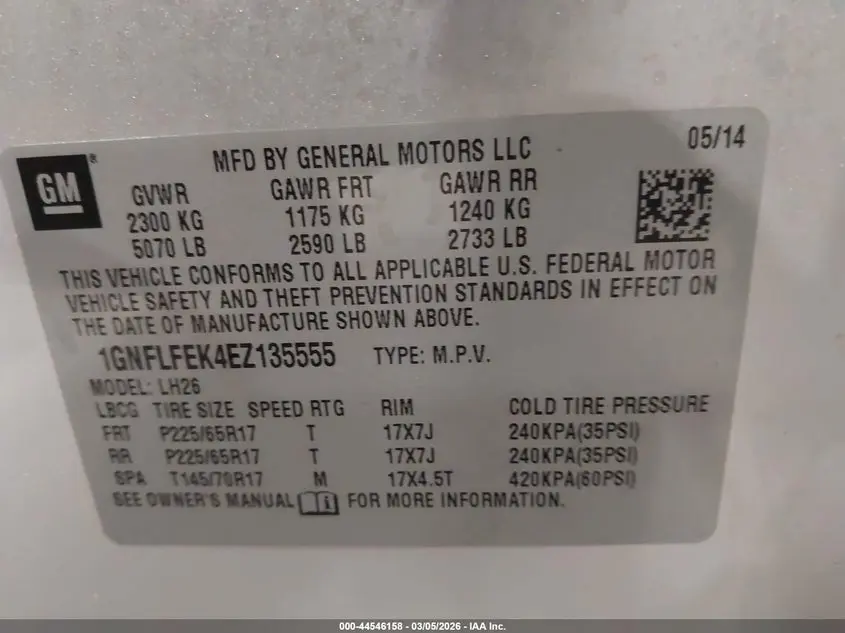 2014 CHEVROLET EQUINOX 1LT