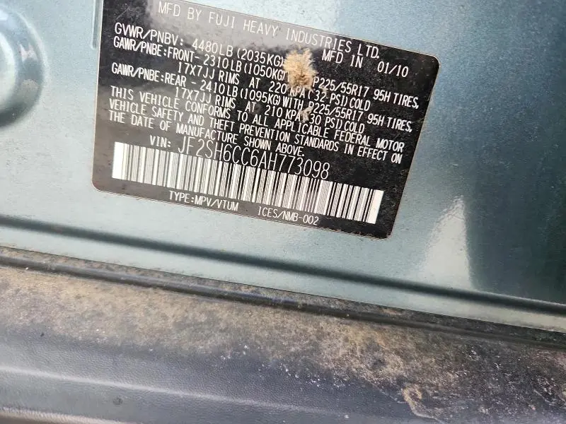 2010 SUBARU FORESTER 2.5X PREMIUM  