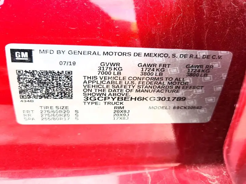 2019 CHEVROLET SILVERADO K1500 CUSTOM  