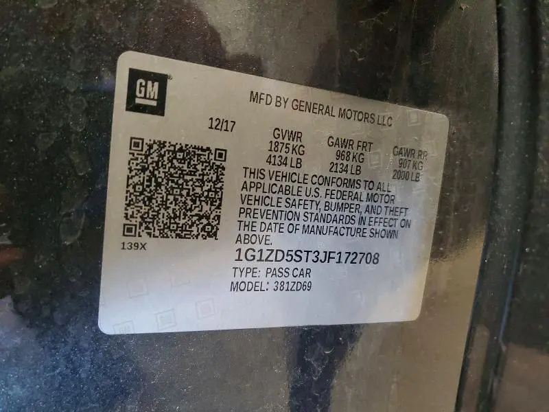 2018 CHEVROLET MALIBU LT  