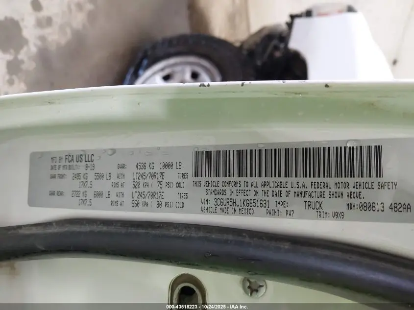 2019 RAM 2500 TRADESMAN  4X4 8' BOX