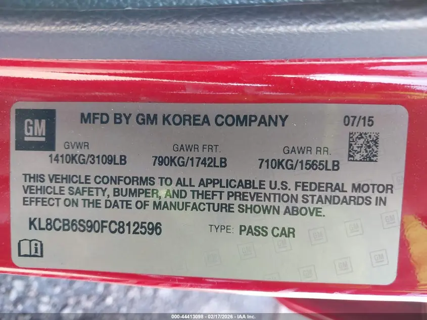 2015 CHEVROLET SPARK LS CVT