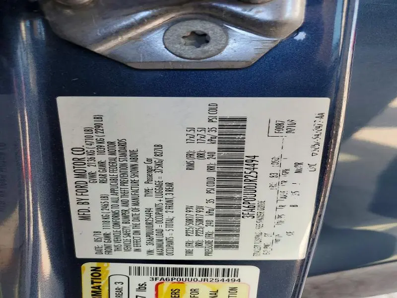 2018 FORD FUSION S HYBRID  