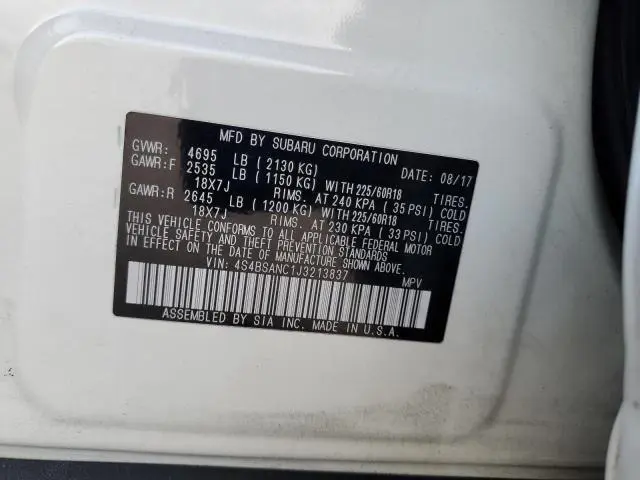 2018 SUBARU OUTBACK 2.5I LIMITED  