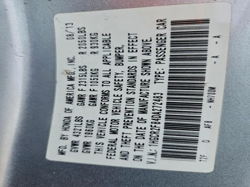 2013 HONDA ACCORD EXL  