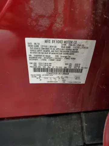 2018 FORD TAURUS SEL  