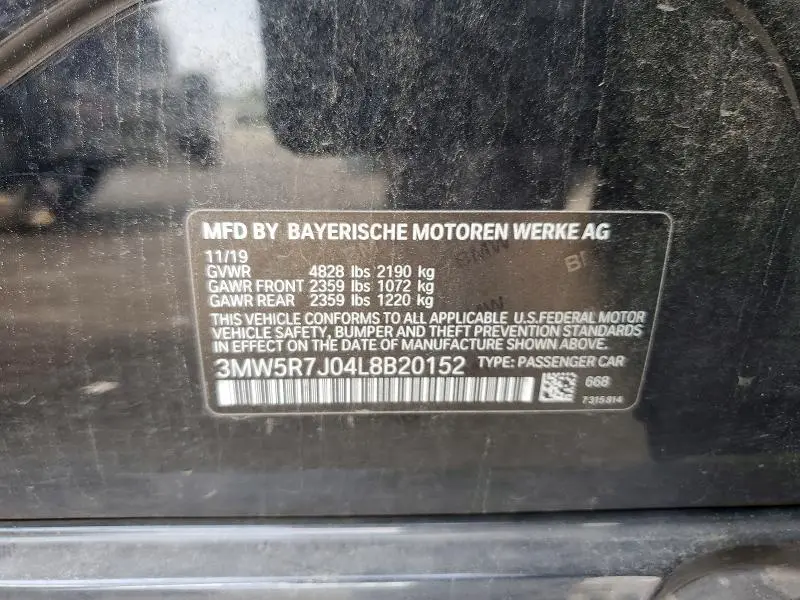 2020 BMW 330XI   