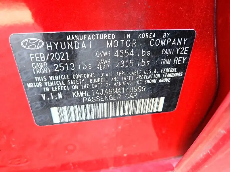 2021 HYUNDAI SONATA SEL  