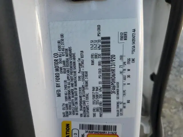 2017 FORD FUSION SE  
